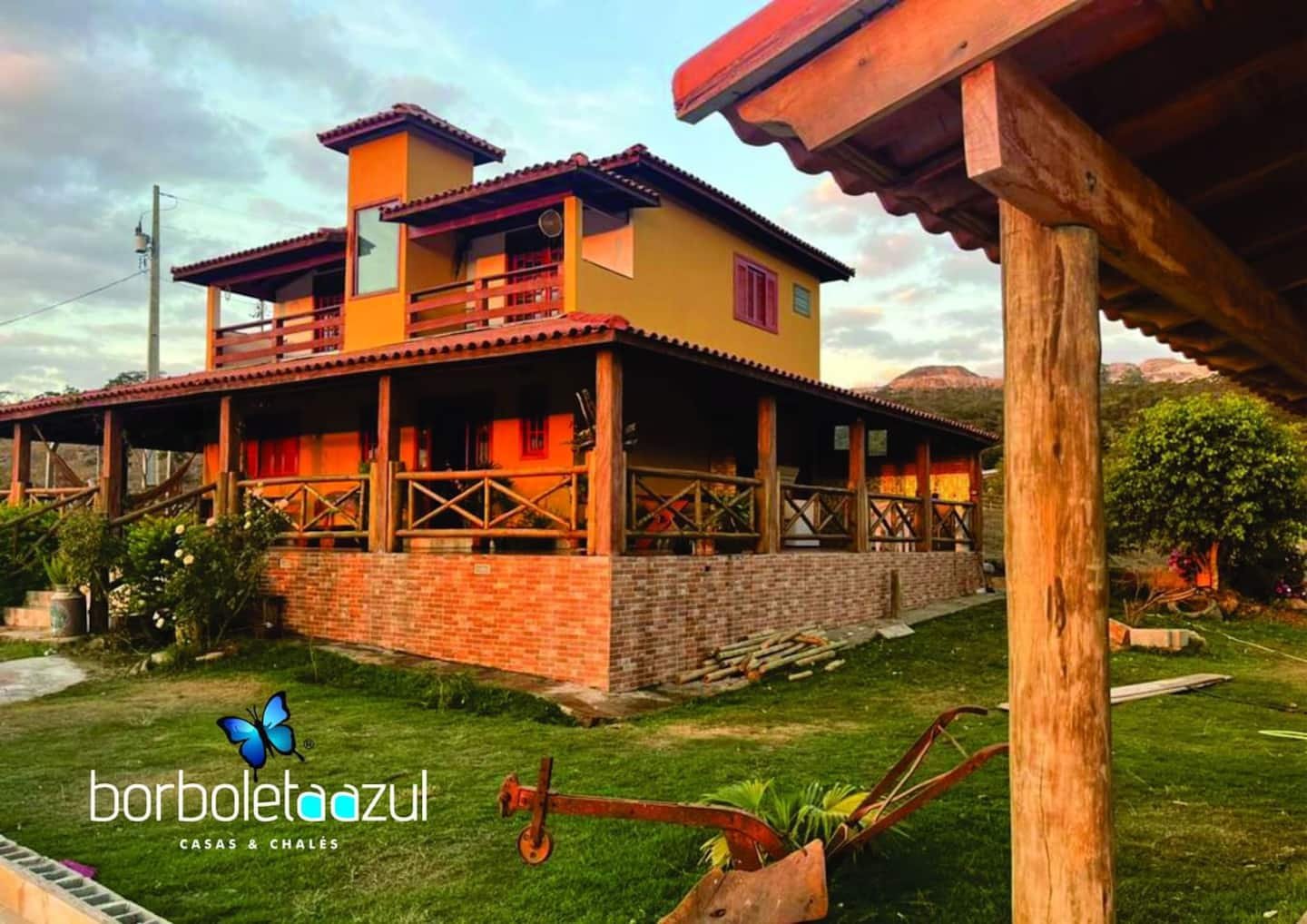 Casa e paisagem da Borboleta Azul
